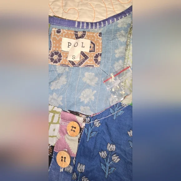 Women's Pol S Oversized Colorful Patchwork Jumpsuit Boho Cottagecore - Picture 4 of 6